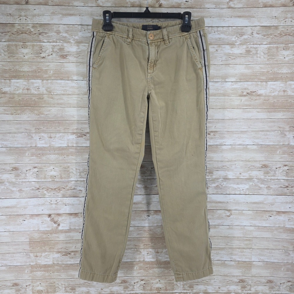 J Crew Pants Size 2 Chino Mid Rise Khaki 100% Cotton Work Casual